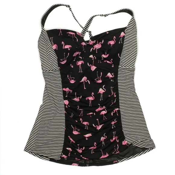 Torrid Tankini Swimsuit Top Flamingo Stripes Size 3X - Picture 2 of 5